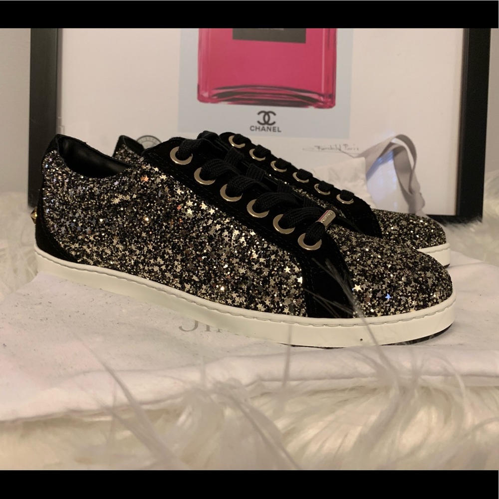 Jimmy Choo Star Glitter Sequin Sneakers
